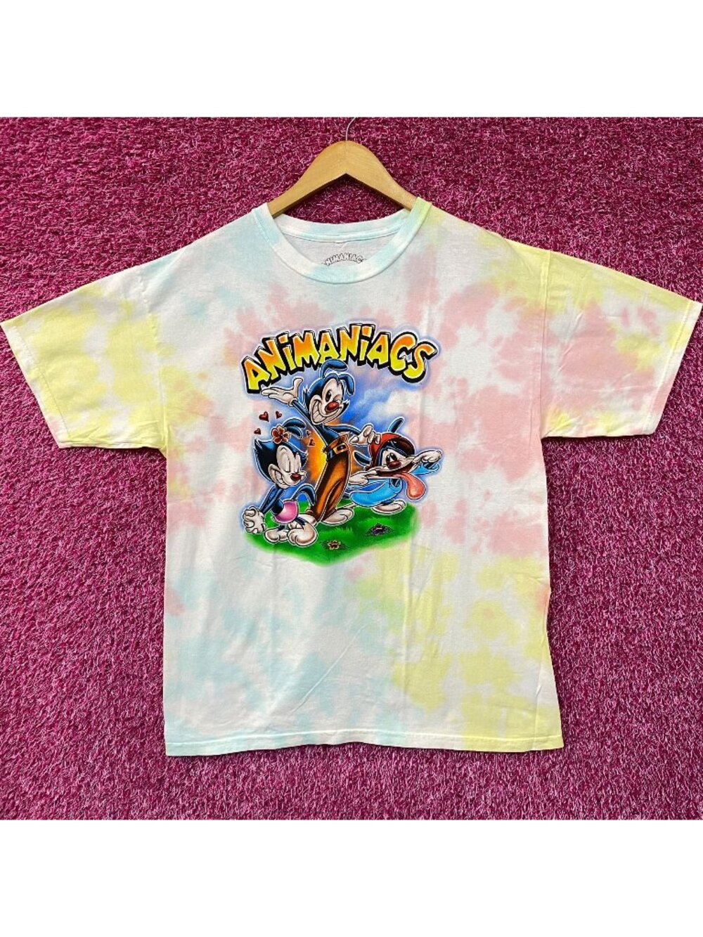 Warner Bros. Animaniacs Cartoon Tie Dye T-Shirt Large